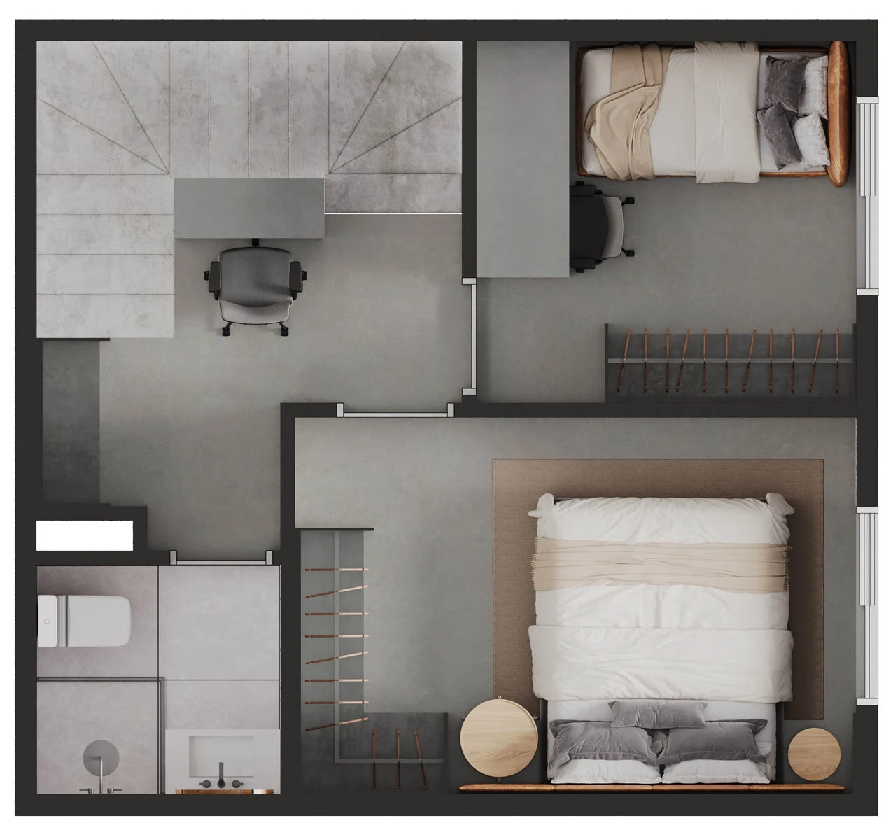 Planta Duplex do pavimento superior